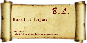Bozsits Lajos névjegykártya