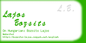 lajos bozsits business card